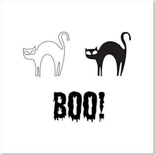 Boo the cat is frightened Posters and Art